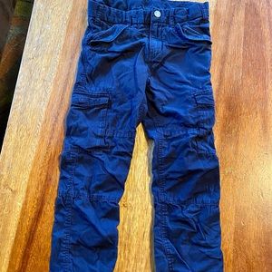 H&M Boys Blue Jersey Lined Cargo Twill Pants Size 6/7 Adjustable Waist